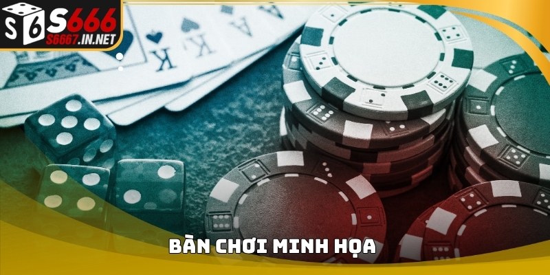 Bàn chơi minh họa trong nội dung Hướng dẫn chơi poker
