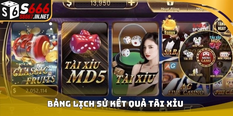 Bảng lịch sử kết quả minh họa Bí kíp bắt cầu tài xỉu