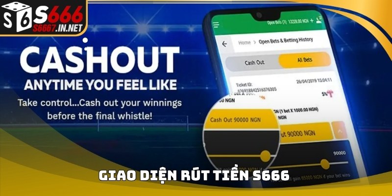 Giao diện thao tác Rút Tiền S666 trên hệ thống thành viên